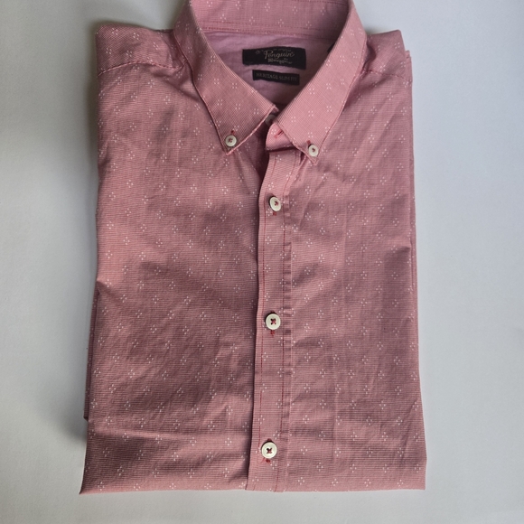 PENGUIN Men's Pink Button-Up Shirt.Size 15 1/2 - Picture 9 of 11